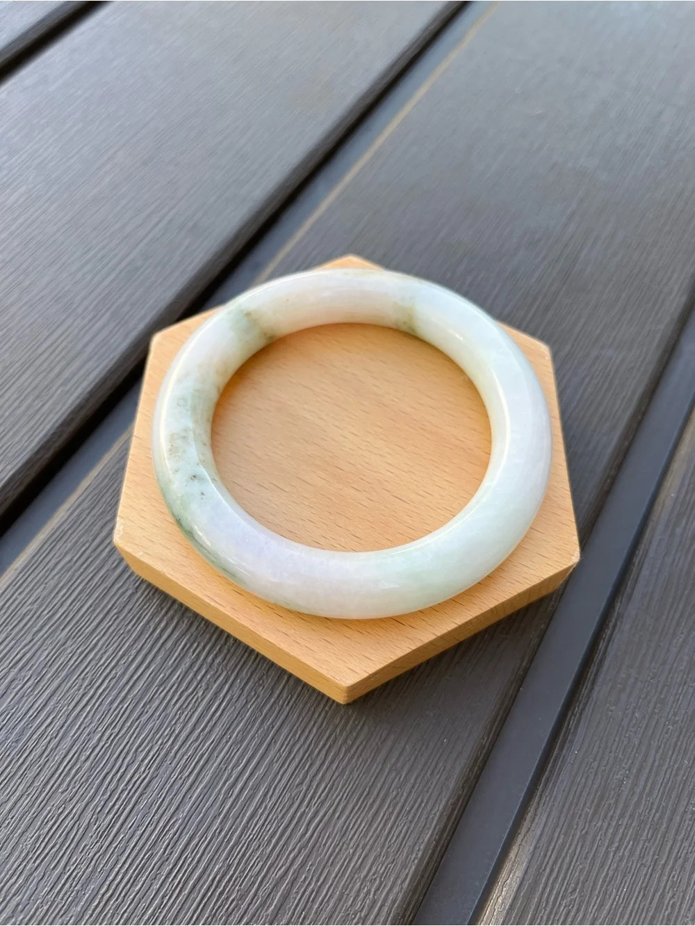 BW110-RP 56.5mm Certified Untreated Grade A Burmese Jadeite Bangle Jade Bracelet